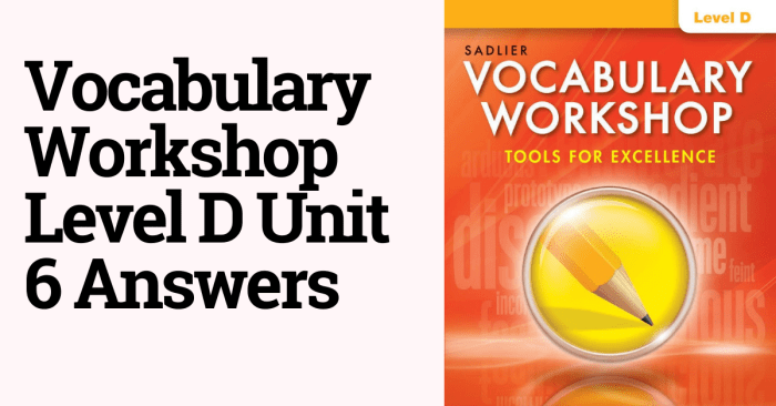 Vocabulary workshop level a unit 6 answers