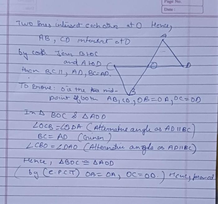 Ab cd and bd that intersect at exactly two points