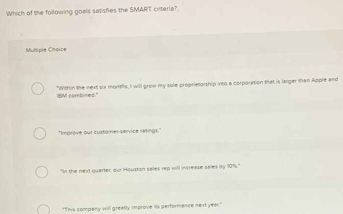 Which of the following goals satisfies the smart criteria