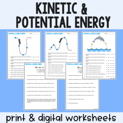 Kinetic and potential energy worksheet answers